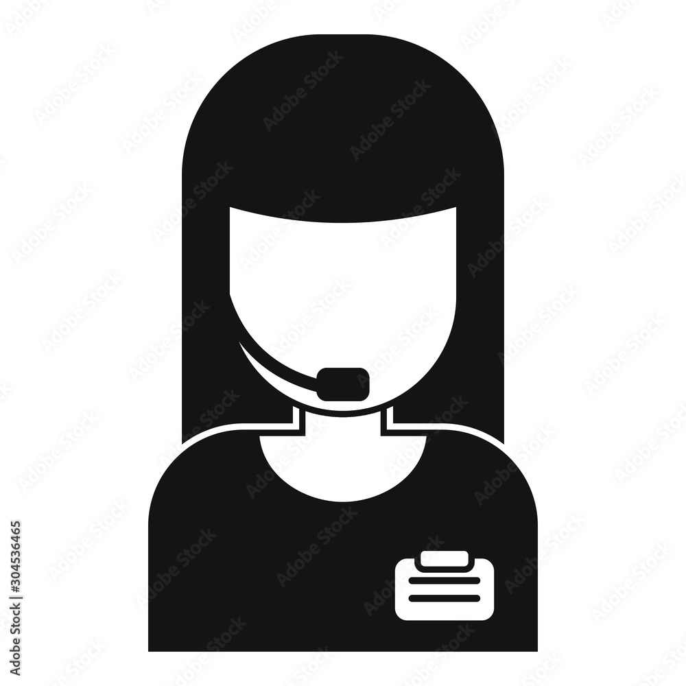 Poster warehouse call center icon. simple illustration of warehouse call center vector icon for web design 