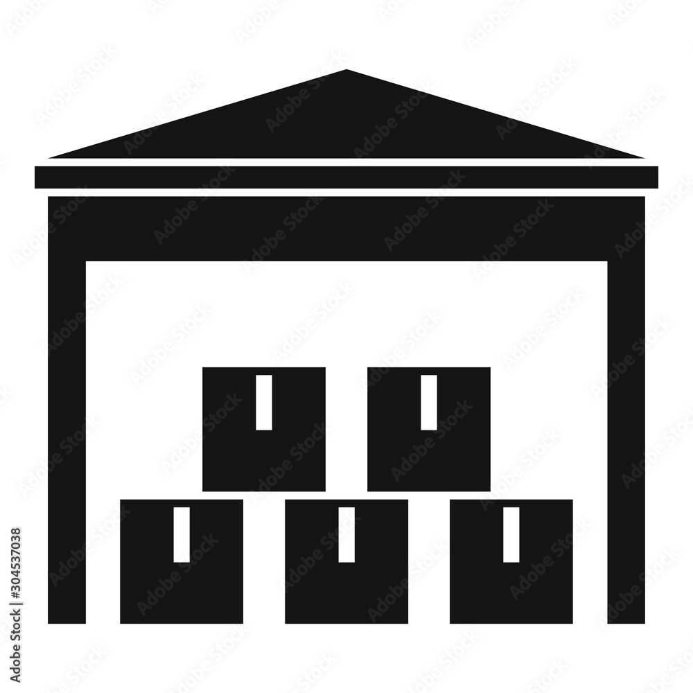 Poster warehouse building icon. simple illustration of warehouse building vector icon for web design isolat