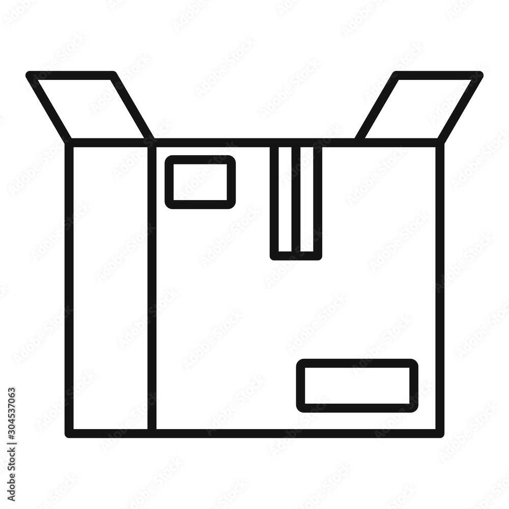 Poster open parcel box icon. outline open parcel box vector icon for web design isolated on white backgroun