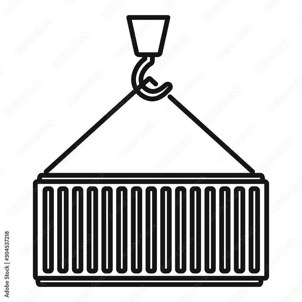 Poster cargo container icon. outline cargo container vector icon for web design isolated on white backgroun