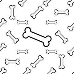 Dog Bone Icon Seamless Pattern, Bone Icon