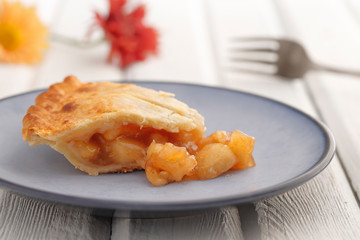 A slice of delicious apple pie.