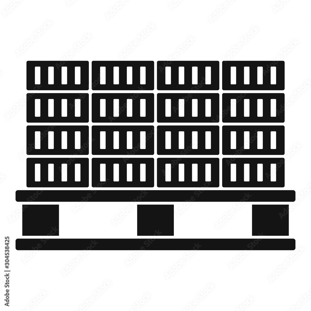 Aufkleber bricks pallet icon. simple illustration of bricks pallet vector icon for web design isolated on whit