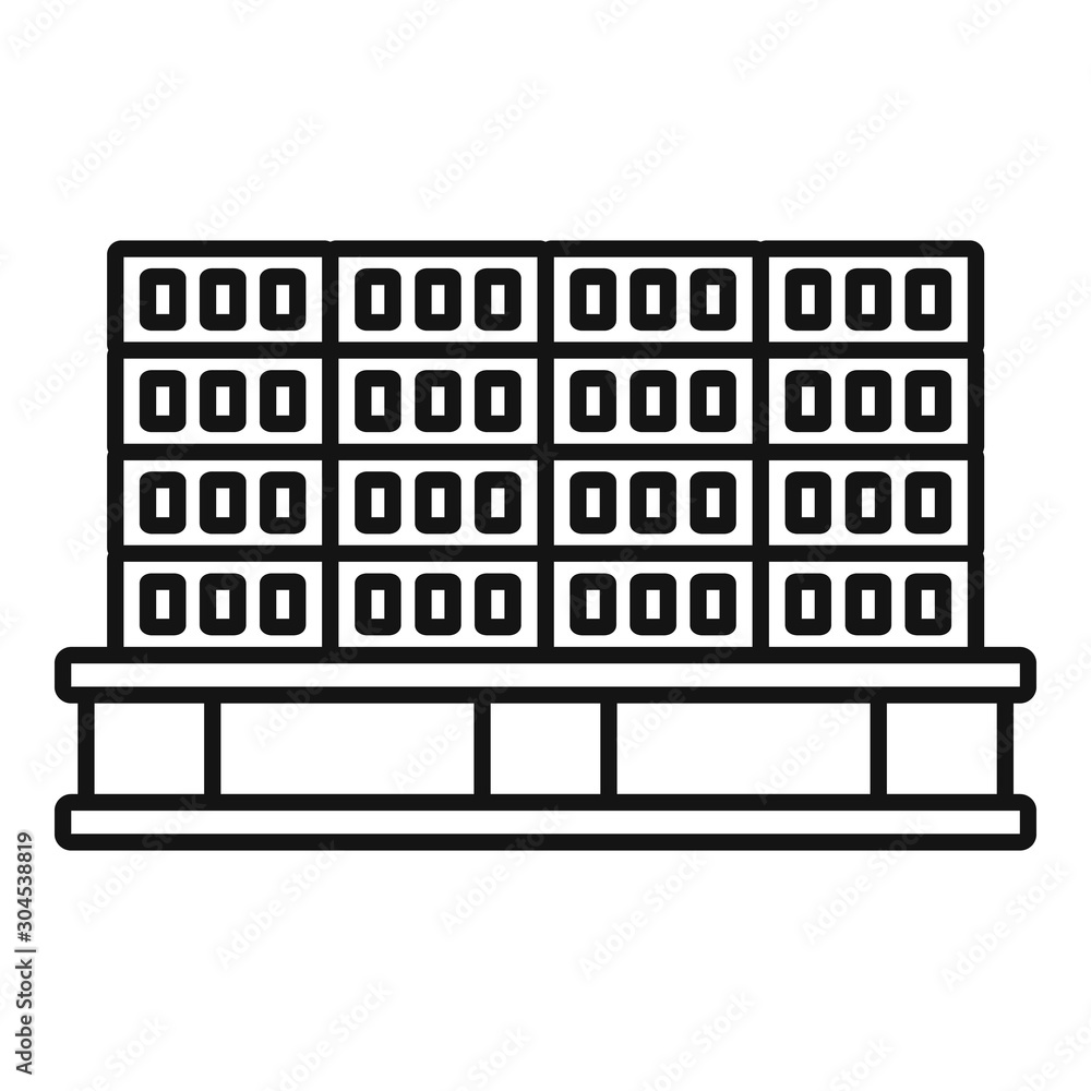 Poster bricks pallet icon. outline bricks pallet vector icon for web design isolated on white background