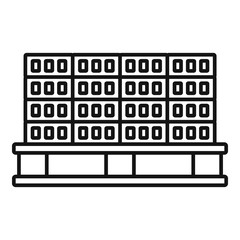 Bricks pallet icon. Outline bricks pallet vector icon for web design isolated on white background