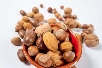 Mixed Nuts in shell stock photo