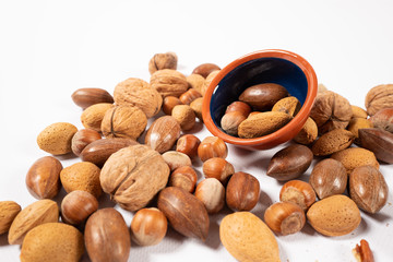 Mixed Nuts in shell stock photo