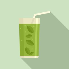 Detox cocktail icon. Flat illustration of detox cocktail vector icon for web design