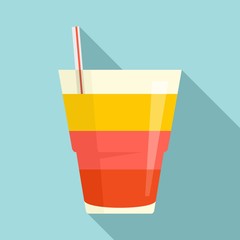 Tonic cocktail icon. Flat illustration of tonic cocktail vector icon for web design