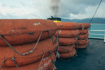 lifeboat ferry ship, deck, equipment, Lifebuoy shipping, survival, south, catastrophe, emergency,...