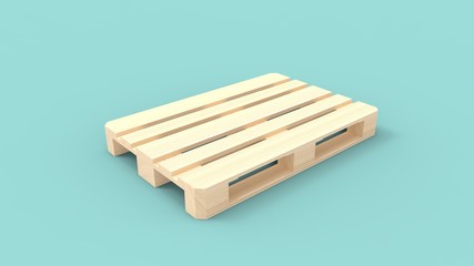 3d rendering of a pallet isolated in a studio background