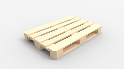 3d rendering of a pallet isolated in a studio background