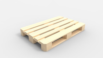 3d rendering of a pallet isolated in a studio background