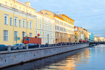 Downtown street canal, Saint Petersburg