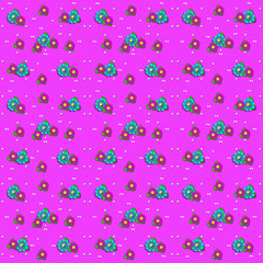 Flower Gathering on Pink