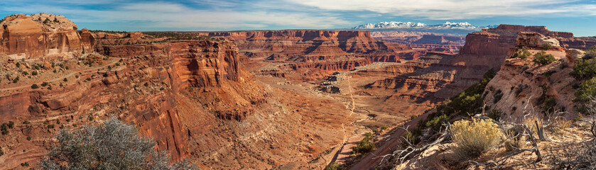 Panorama of Shafer Canyon, Canyonland National Park, Utah, USA.