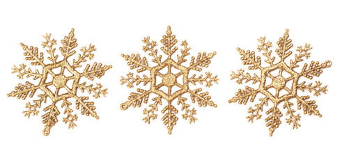Golden snowflakes for christmas decoration