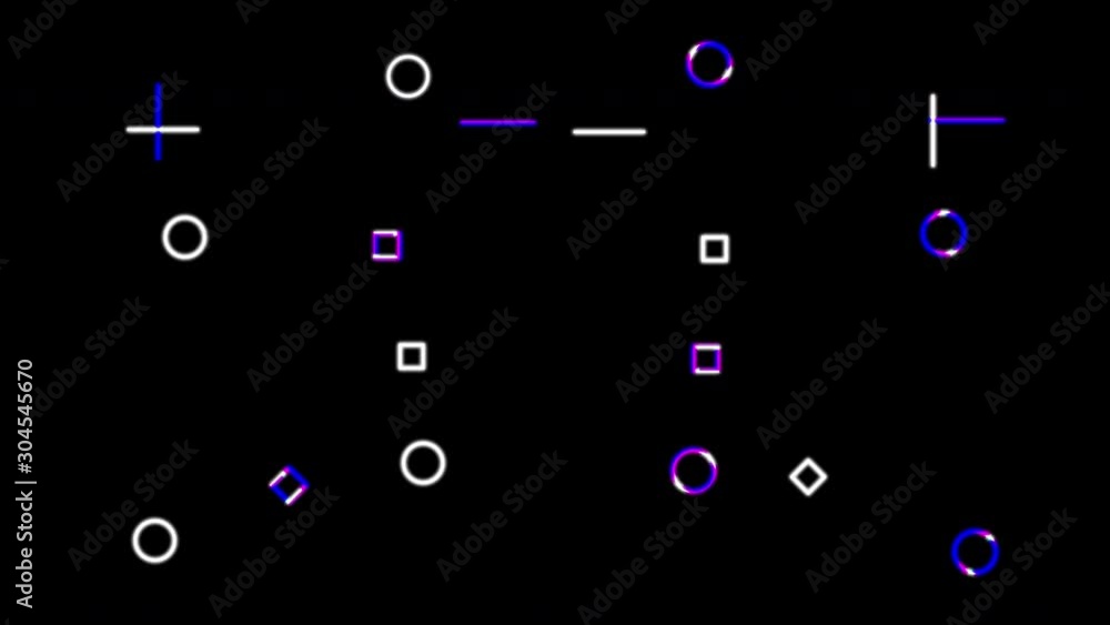 Poster 3d rendering digital abstract background with set of blinking geometric elements. computer generated