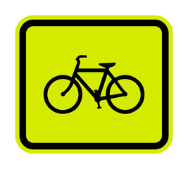 Bicycle Traffic Warning Sign isolated on white background.Vector illustration