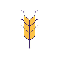 Isolated wheat ear fill vector design