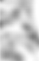 Fluid background, abstract halftone texture, tabloid screen pattern, black and white vector illustration.