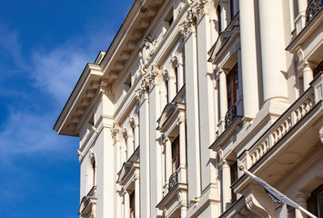 Warszawa / Poland - Bristol Hotel, detail. Warsaw landmarks, rebuild old town,