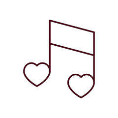 Isolated love music line vector design