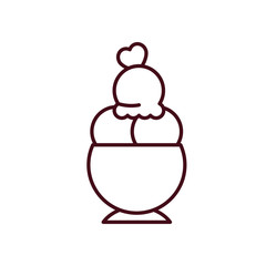 Summer and delicious ice cream line design