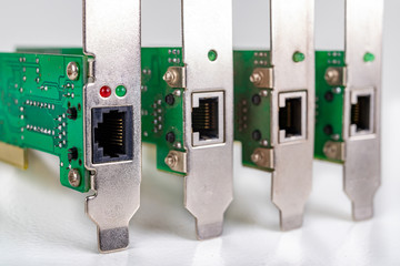 Network adapters for the RJ44 network connection. Old PC accessories.
