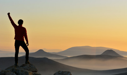 Fototapeta premium The Man Watching the Sunset