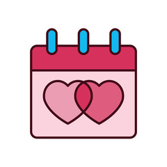 Isolated love calendar icon fill vector design