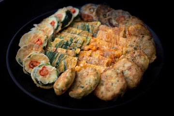 Korean style assorted savory pancakes