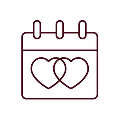 Isolated love calendar icon line vector design