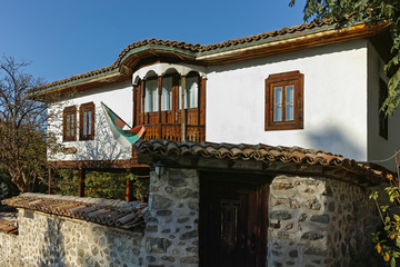 Fototapeta na wymiar Street and houses in old town of Blagoevgrad, Bulgaria