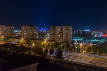 Fototapeta na wymiar Night vew of Kaliningrad city in Russia.