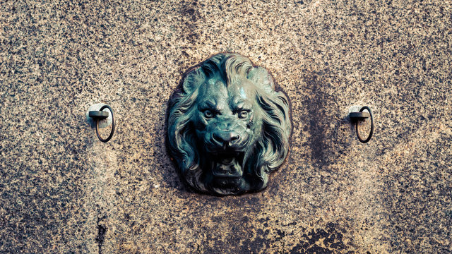 metal lion head