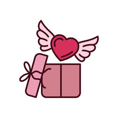 Isolated love gift fill vector design