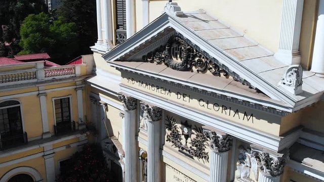 Catholic church of the Colegio San Ignacio, Temple (Santiago, Chile) aerial view