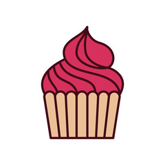 Isolated cupcake icon fill design