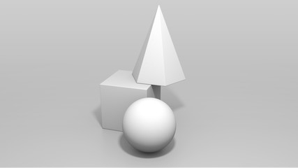 3D Plaster Figures | Cube, Sphere, Pyramid