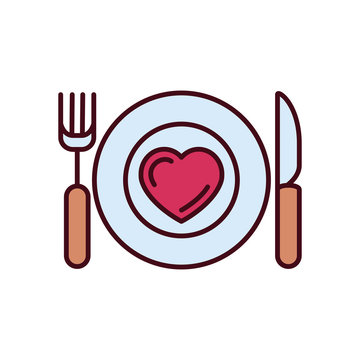 Isolated Love Food Fill Vector Design