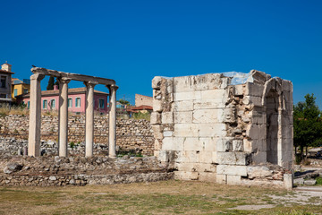 Fototapeta premium Ruins of the Tetraconch Church built in the court of the Hadrian Library in Athens city center