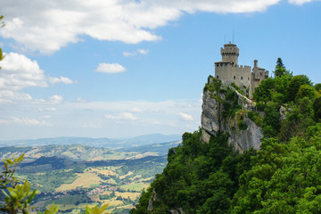 Fototapeta na wymiar The Borgo Maggiore Castle in San Marino | Italy