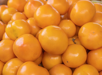 Fresh Orange Persimmon Fruits