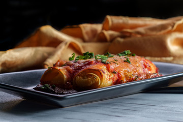 Italian American Stuffed Manicotti