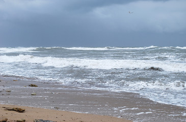 waves breaking on beach