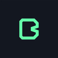 Futuristic and simple letter mark b for logo template design.