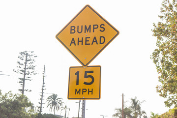 Bumps ahead sign