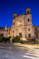 Fototapeta na wymiar Catania - The St. Francis of Assisi (Chiesa di San Francesco d'Assisi all'Immacolata) church at dusk.