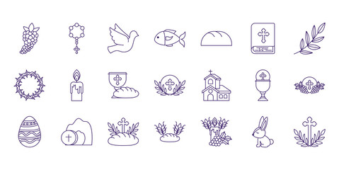 Isolated religion icon set line vector design
